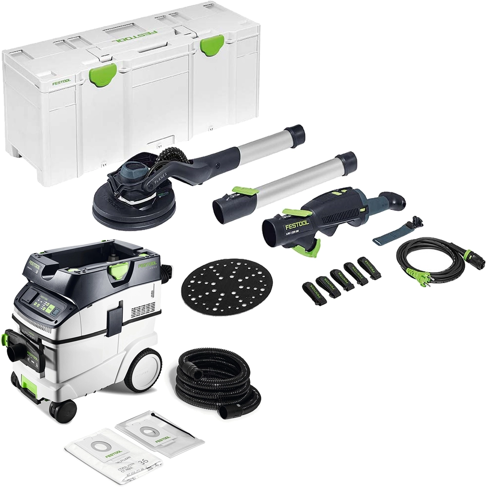 Festool PLANEX LHS 2 225 EQI-Plus Sander & CLEANTEC CTM 36 EI AC-PLANEX Electric Extractor