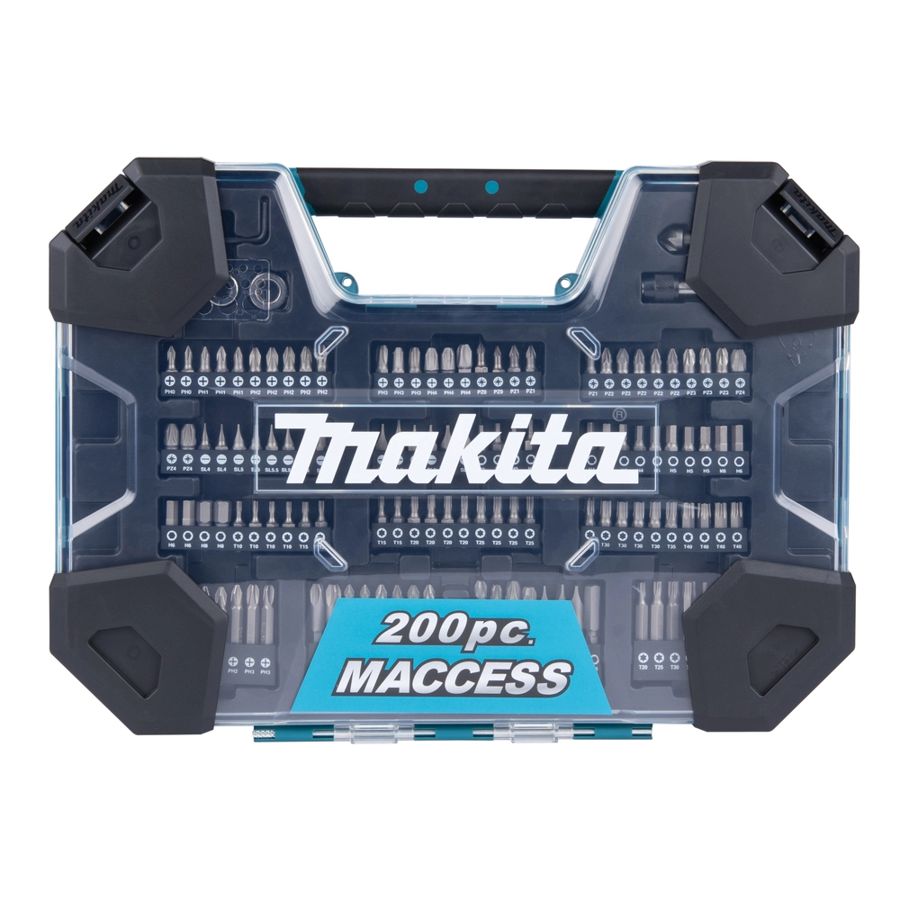 Makita E-22610 MACCESS 200 Piece Drill Bit Set, Screwdriver Bit Set & Hand Tool Kit