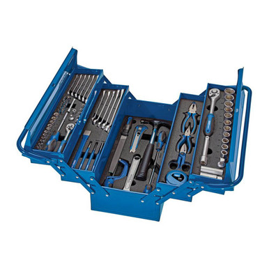DRAPER TK100 90 Piece Hand Tool Kit in Steel Cantilever Toolbox ...