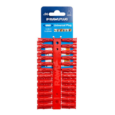Rawlplug UNO Plastic Plugs Red - Pack of 96 - ITS