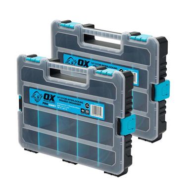 Ox Box Stackable OX Pro Stackable Drawer Organiser - Pack of 2 | OX Tools Toolboxes With ...