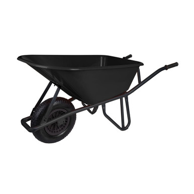 Vaunt Challenger L30 Plastic Tray 100ltr Wheelbarrow - Black | ITS.co.uk|