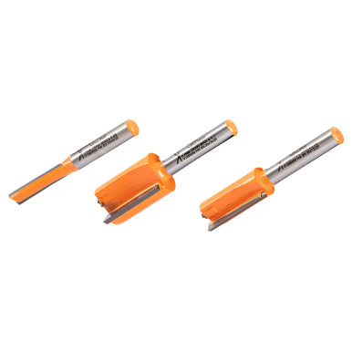 Vaunt 3 Piece Router Cutters 6.0mm/12mm/18mm Straight 1/4