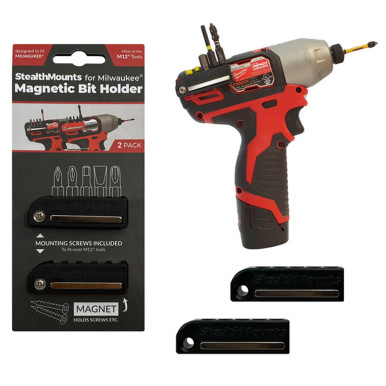 6-Pack Milwaukee Drill Holder Wall Mount – Heavy-Duty ABS Rack For M12 Tools, Screws & Anchors Included, Red
