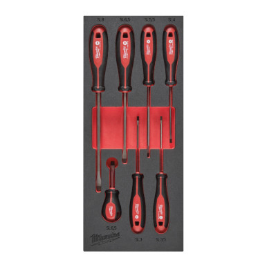 Milwaukee 7 Piece Screwdriver SL Set Foam Insert - ITS