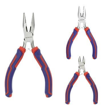 PXG poroto 3w5wセット WORKPRO 3 Piece 110mm Mini CR-V Steel Pliers Set - ITS