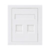 Astrotek CAT5e RJ45 Network Wall Face Plate 86x86mm 2 Port Socket Kit
