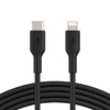 Belkin BoostCharge Lightning to USB-C Cable (1m/3.3ft) - Black (CAA003bt1MBK), 18W Fast Charge, 8,000+ bends tested, 480Mbps, USB-C PD, PVC Cable