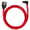 Corsair Premium Sleeved SATA 6Gbps 60cm 90° Connector Cable — Red