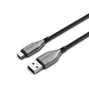 Cygnett Armoured USB-C to USB-A (2.0) Cable (2M) - Black(CY4683PCUSA), 3A/60W, Braided, 480Mbps Transfer, Fast Charge,Best for Laptop,5 Years Warranty