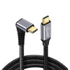 Pisen Braided USB-C to USB-C Right Angle Cable (1M) - Black,  100W Power, Support 10Gbps Data Speed, Reversible Design