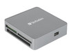 Verbatim USB 2.0 All- in-1 Card Reader / Hub including SD, SDHC, SDXC, microSD, microSDHC, microSDXC, CF-1, Memory Stick, and MS-Pro Duo