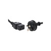 POWERTRAN 2m IEC C19 15A To 3 Pin Black Appliance Mains Power Cable