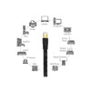 CAT8 FLAT ETHERNET CABLE SHIELDED U/FTP 40GbE BLACK