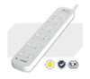 Sansai 6 Way Powerboard 6 Outlet 10A 240V Individually Switched 3 extra spaced sockets 1M Length