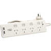 HPM 4 Way Surge Powerboard Dual Usb Switched 14W17 Hpm