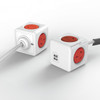 ALLOCACOC 4 Way Red Surge Protected Powercube With Usb