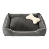 Dog Mattress Bed Grey 70x56x20cm – Removable Washable Cushion cover -Bonus Plush Bone Toy Included