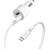 OtterBox Dual Port (24W) Car Charger with Lightning to USB-A Cable (1M) - White (78-52698), Compact design,Safe & Smart Charging, 2 Years Warranty