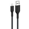 Belkin BoostCharge Pro Braided Lightning to USB-A Cable (0.15M) - Black (CAA020FQ0MBK), 2.4A/15W, 480Mbps, 350K Bends, MFI-Certified, 2 Years Warranty