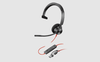 HP POLY BLACKWIRE 3310 UC MONO USB-C CORDED HEADSET INCLUDING USB-A ADAPTOR
