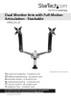 STARTECH DUAL MONITOR DESK MOUNT <30" <24" (STACKED) <9KG FULL MOTION SILVER VESA 10