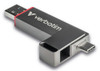 Verbatim Dual QuickStick 32040 256 GB USB 3.2 (Gen 1) Type A, USB 3.2 (Gen 1) Type C Flash Drive - Grey - 510 MB/s Read Speed - 460 MB/s Write Speed