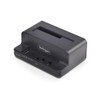 StarTech.com M.2 NVMe to 2.5/3.5" SATA Drive Duplicator, Dual Bay Standalone Cloner/Dock, Bidirectional NVMe to SATA/SATA to NVMe, TAA - Copy an M.2 NVMe drive to a 2.5/3.5in SATA SSD/HDD, or clone a SATA drive to M.2 NVMe without a computer; Sector-by-sector whole drive duplication; up to 27 GBpm; USB 10Gbps host connection; Progress/Status/Power LEDs; No drivers/software required