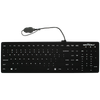 Seal Silk Pro Keyboard Black - Full Size - Washable & Waterproof - IP68 certified - Compatible with industrial-grade cleaners & disinfectants - Quick Connect w/6ft Extension Cable - Assembled and sealed with a latex-free silicone cover - US-English
