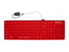 Seal Silk Pro Keyboard Red - Full Size - Washable & Waterproof - IP68 certified - Compatible with industrial-grade cleaners & disinfectants - Quick Connect w/6ft Extension Cable