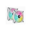 Corsair ML ELITE Series, ML140 RGB ELITE WHITE, 140mm Magnetic Levitation RGB Fan with AirGuide, Dual Pack with Lighting Node CORE (LS)