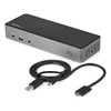 StarTech.com USB-C & USB-A Dock, Hybrid Triple Monitor Laptop Docking Station DisplayPort & HDMI 4K 60Hz/85W PD/6x USB/GbE, TAA - Universal hybrid USB-C USB-A dock (USB 10Gbps) - 4K triple monitor docking station with DisplayPort (DP 1.4) & HDMI 2.0 - 85W Power Delivery, GbE & audio - 4x USB Type-A + 2x USB-C - Host port & USB-IF Certified combo cable w/screw lock