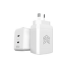 35W GAN POWER ADAPTER (2 X USB-C) - WHITE