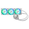 ASUS MAX Gaming LC 360 ARGB LCD White Edition all-in-one CPU liquid cooler with advanced cooling performance vivid 2.4 IPS screen pre-installed ARGB fans and Aura lighting.