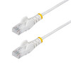 StarTech 7m White Slim CAT6 Ethernet Cable, Snagless RJ45, UTP, LSZH, 28AWG Pure Bare Copper, Slim Network Patch Cord - Slim UTP Cat6 Cable supports 10Gbps and 100W PoE; Ideal for crowded installations; 36% slimmer for improved airflow; Low Near-End 