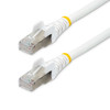 StarTech.com 2m CAT6a Ethernet Cable, White Low Smoke Zero Halogen (LSZH) 10 GbE 100W PoE S/FTP Snagless RJ-45 Network Patch Cord - Cable for Network Device - First End: 1 x RJ-45 Network - Male - Second End: 1 x RJ-45 Network - Male - 10 Gbit/s - Pa