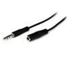 StarTech 1m Slim 3.5mm Stereo Extension Audio Cable - M/F - Cable for Audio Device, Headphone, iPhone - First End: 1 x Mini-phone Stereo Audio - Male - Second End: 1 x Mini-phone Stereo Audio - Female