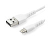 StarTech 6 foot/2m Durable White USB-A to Lightning Cable, Rugged Heavy Duty Charging/Sync Cable for Apple iPhone/iPad MFi Certified - Cable for Smartphone, iPad, iPad Air, iPad mini, Charger, iPhone