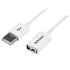 StarTech 3m White USB 2.0 Extension Cable A to A - M/F - Cable for Peripheral Device - First End: 1 x 4-pin USB 2.0 Type A - Male - Second End: 1 x 4-pin USB 2.0 Type A - Female - 480 Mbit/s - Extension Cable - Shielding - 24/28 AWG - White