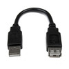 StarTech 6in USB 2.0 Extension Adapter Cable A to A - M/F - Cable for Notebook, Flash Drive - First End: 1 x 4-pin USB 2.0 Type A - Male - Second End: 1 x 4-pin USB 2.0 Type A - Female