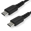 StarTech 2m USB C Charging Cable - Durable Fast Charge & Sync USB 2.0 Type C to C Charger Cord - TPE Jacket Aramid Fiber M/M 60W Black - Cable for Mobile Device, MacBook, iPad Pro