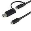 StarTech 3ft/1m USB-C Cable with USB-A Adapter Dongle, USB-C to C (10Gbps/PD), USB-A to C (5Gbps), 2-in-1 USB C Cable for Hybrid Dock