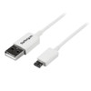 StarTech 1m White Micro USB Cable - A to Micro B - Cable for Cellular Phone, Camera, Hard Drive, Tablet PC, Digital Camera, Smartphone - First End: 1 x 4-pin USB 2.0 Type A - Male