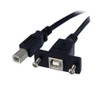 StarTech 3 ft Panel Mount USB Cable B to B - F/M - Cable for Storage Enclosure, Hard Drive - First End: 1 x 4-pin USB Type B - Male - Second End: 1 x 4-pin USB Type B - Female - Shielding