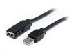 StarTech 15m USB 2.0 Active Extension Cable - M/F - Cable for Wall Outlet, Power Adapter - First End: 1 x 4-pin USB Type A - Male - Second End: 1 x 4-pin USB Type A - Female - 480 Mbit/s - Shielding