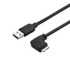 StarTech 0.5m 20in Slim Micro USB 3.0 (5Gbps) Cable - M/M - USB 3.0 A to Right-Angle Micro USB - USB 3.2 Gen 1