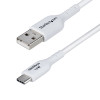 StarTech 2m (6.6ft) USB-A to USB-C Charging Cable, Charge & Sync, 3A, USB 2.0, TPE Jacket - White USB Charging Cord