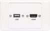 Dynalink HDMI USB A Wallplate with Flyleads