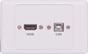 Dynalink USB B HDMI Wallplate with Socket Flyleads