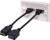 Dynalink USB C HDMI Wallplate With Socket Flyleads